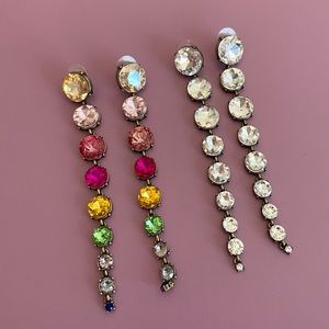 Lot of 2 BaubleBar Crystal Drop Earrings